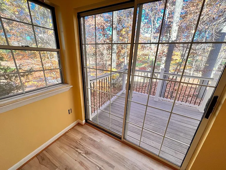 sliding doors to the deck