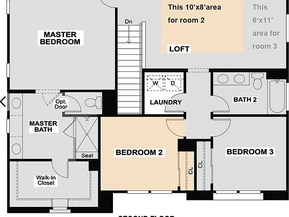 private bedroom #2 (with its own lock) and YOUR EXCLUSIVE PRIVATE SPACE, perfect for use as a home office, study room, hobby room, or mini gym