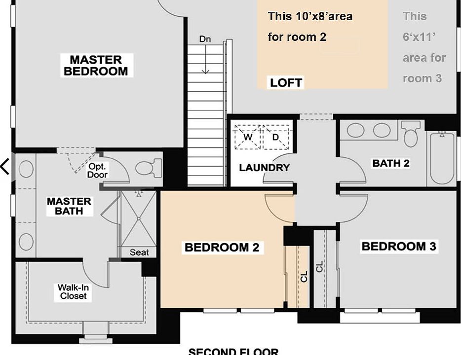 private bedroom #2 (with its own lock) and YOUR EXCLUSIVE PRIVATE SPACE, perfect for use as a home office, study room, hobby room, or mini gym