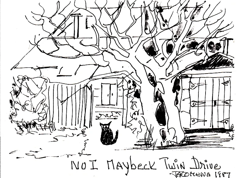 Drawing of entry by Jacomena Maybeck, daughter-in-law of Bernard