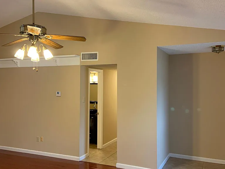 Living room overlooking entrance and hallway