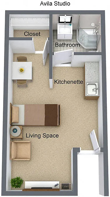 Floor plan Avila Studio