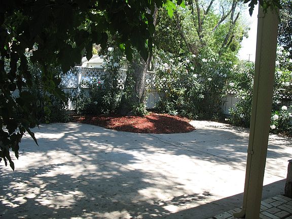 yard from covered patio area