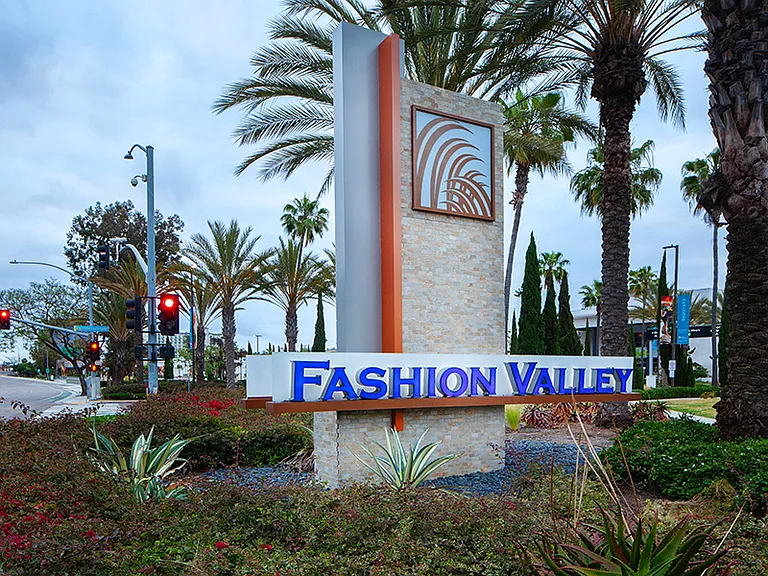 Shopping and dining three miles away at Fashion Valley