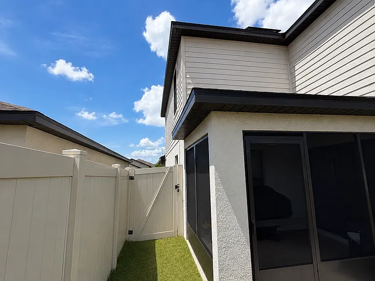 Fully fenced in yard