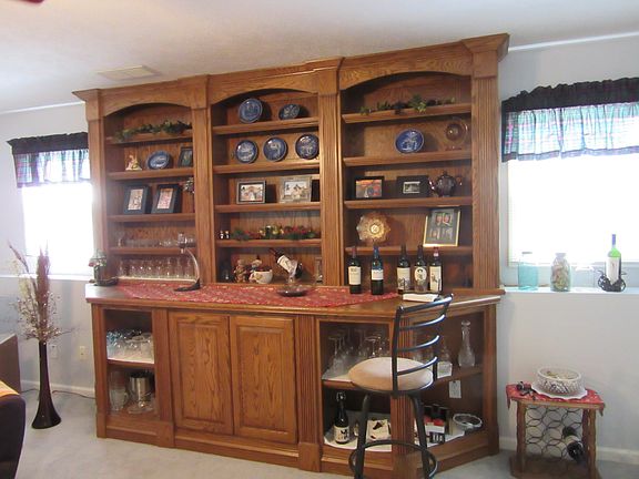Family room oak built in.