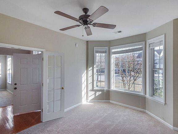French Doors to Office w/ Bay Window