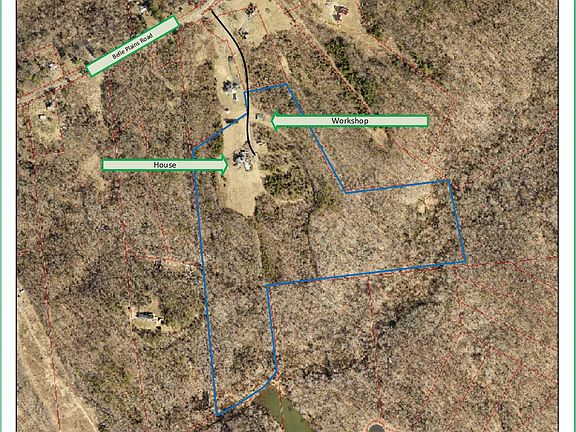 county aerial with property