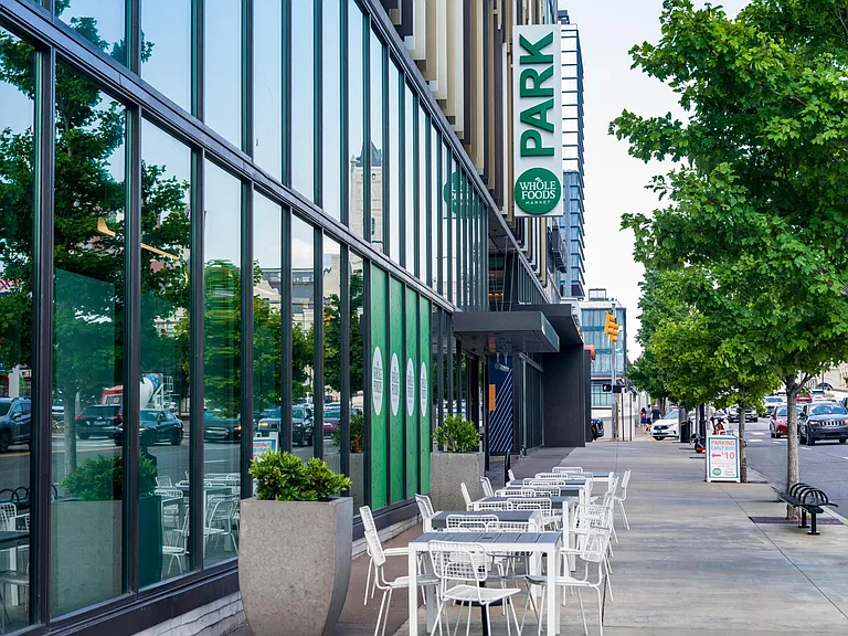 Whole Foods Market on Broadway offers walkable convenience and patio seating right in the heart of downtown Nashville.