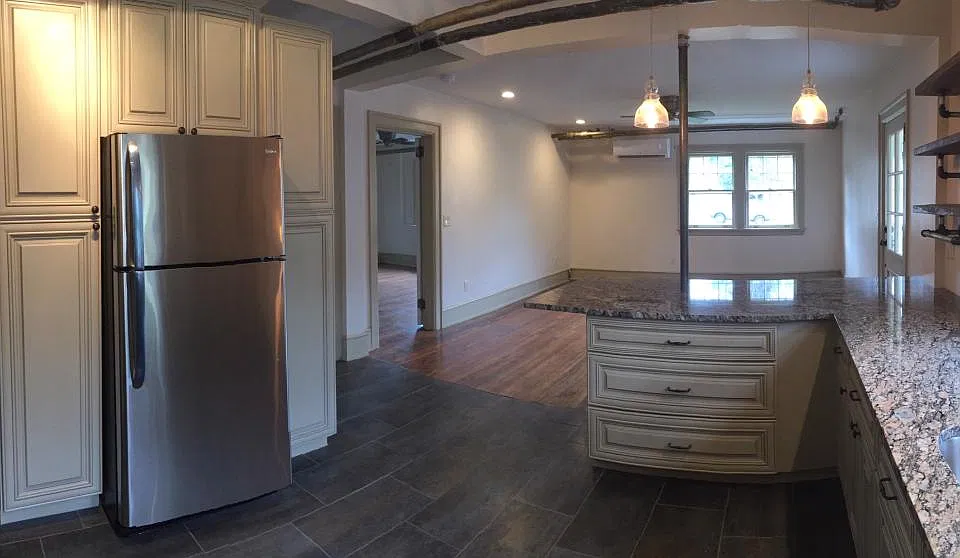 View from the kitchen into the living area