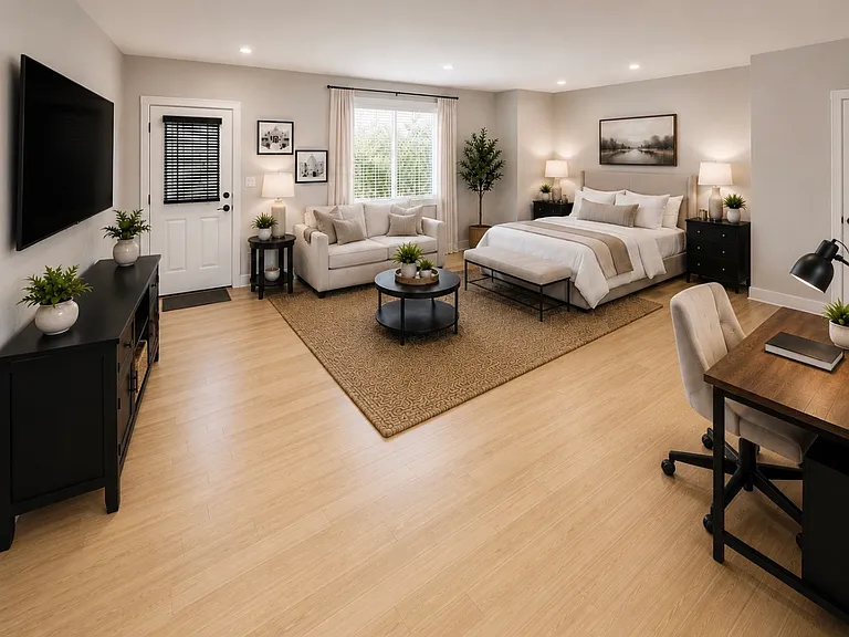 Downstairs full guest suit: Bathroom and walk in closet