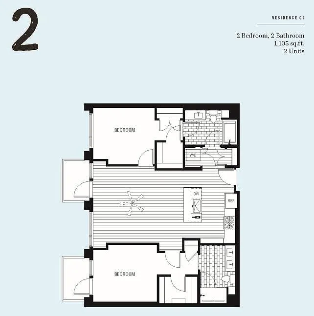 Floor plan 2X2 - 1105