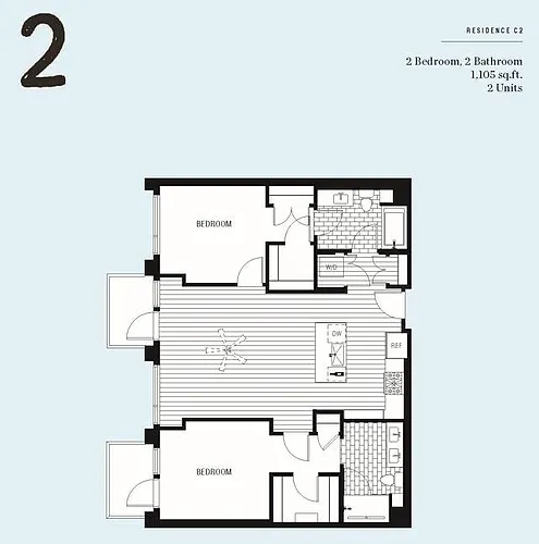 Floor plan 2X2 - 1105