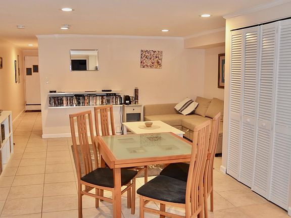 View towards the TV, couch area