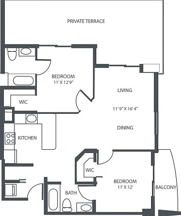 Unit A2 | 2 Bedroom, 2 Bath Unit A2 | 2 Bedroom, 2 Bath