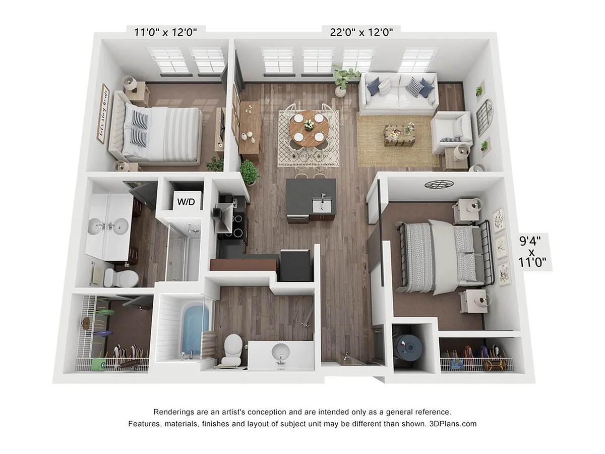 Floor plan 2X2 B