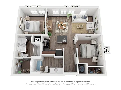 Floor plan 2X2 B