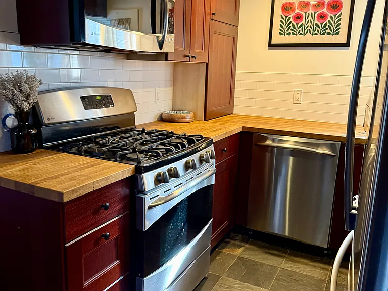 kitchen with gas stove and dishwasher