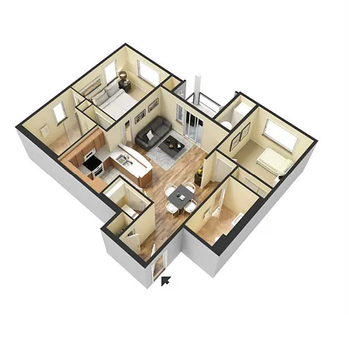 Floor plan Two Bedroom Peyton