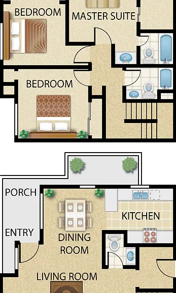 Plan G - Townhome Floorplan Diagram