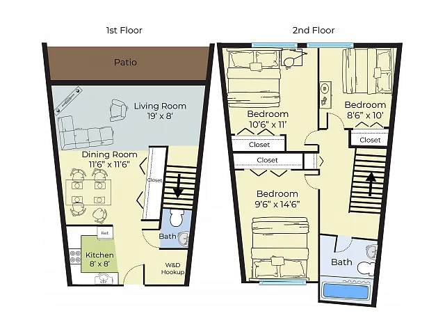 Floor plan 3 Bedroom Townhouse