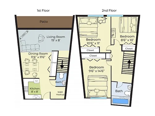 Floor plan 3 Bedroom Townhouse