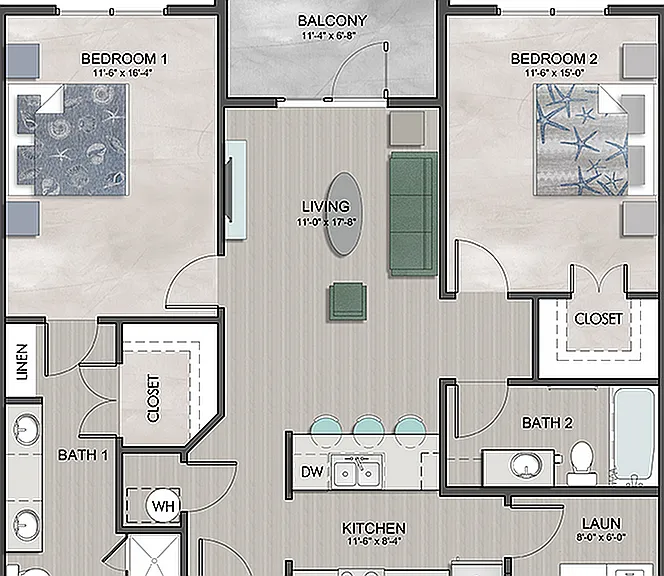 2 BEDROOM 2 BEDROOM