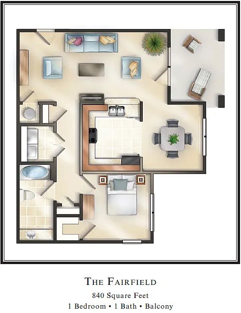 Floor plan The Fairfield with Balcony