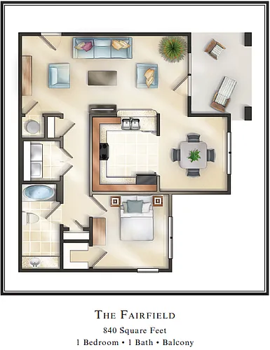 Floor plan The Fairfield with Balcony
