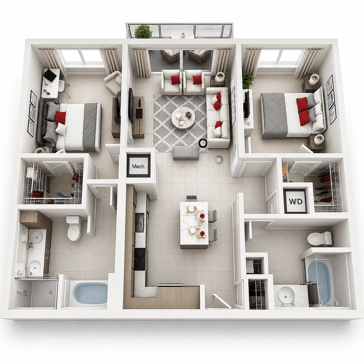 Floor plan B2F | Furnished Luminous