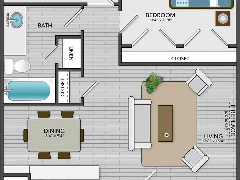 B1 - 2BD 1BA- 894SF B1 - 2BD 1BA- 894SF