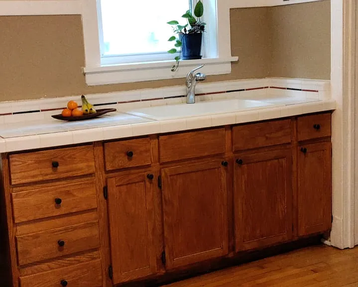 Double basin sink in kitchen