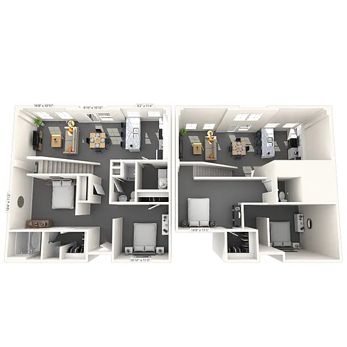 Floor plan Loft 2x2.5 1353 SF