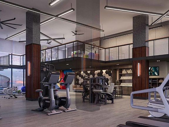 24/7 fitness studio with second floor yoga and spin room