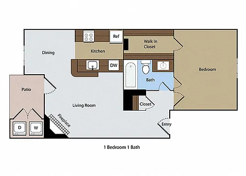 Floor plan 1 BR 1 BA