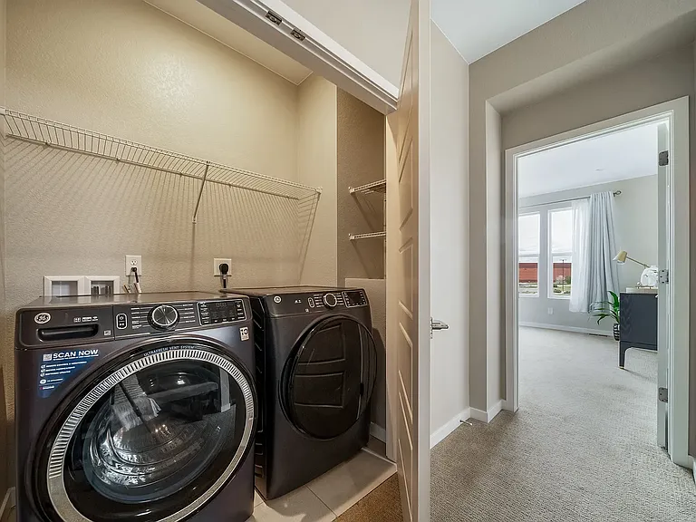 Laundry machines on same floor as bedrooms
