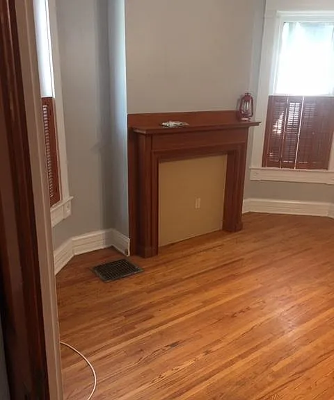 Decorative fireplace in living room