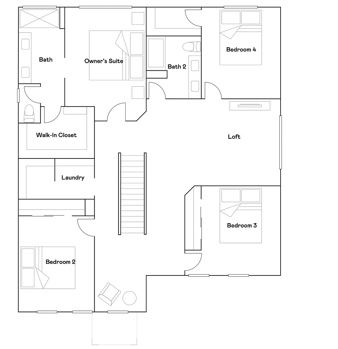 2nd floor layout - 7037 E Cornell Ave