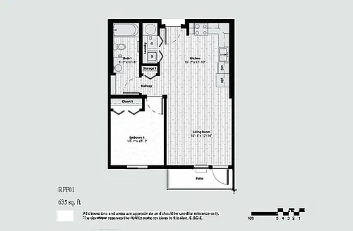 Floor plan One Bedroom One Bath