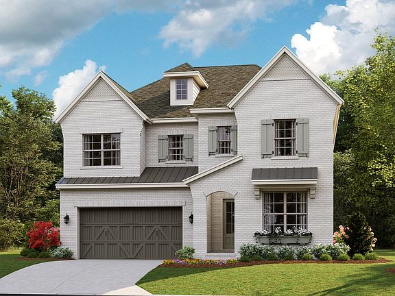 Coronado - English Cottage b with optional painted brick 2-Car Front Load Garage Note Renderi