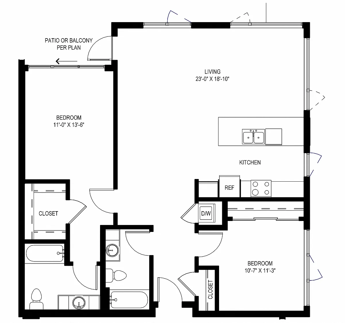 Floor plan Two Bedroom C8