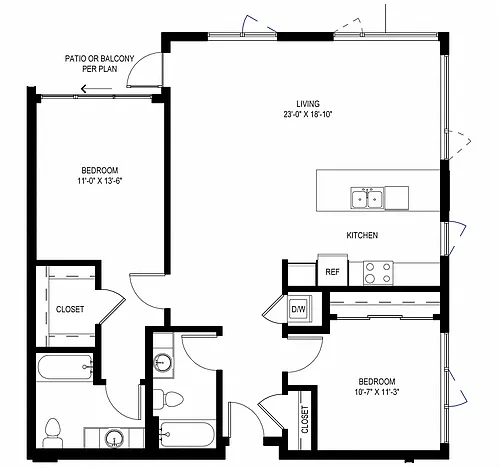 Floor plan Two Bedroom C8