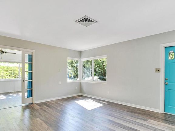Living room looking into office
