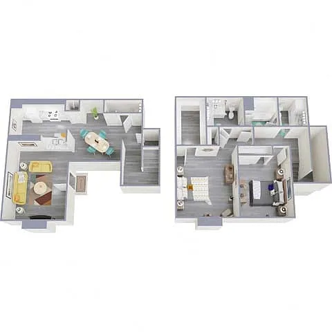 Floor plan 2 Bedroom x 2 Bath G