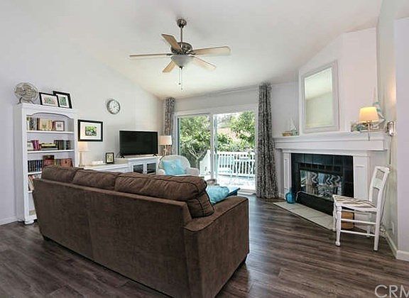 living room with fireplace