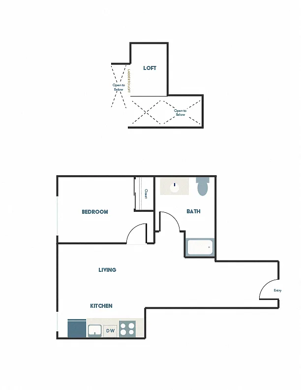 Floor plan 1x1 C5 + Loft