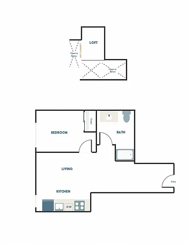 Floor plan 1x1 C5 + Loft