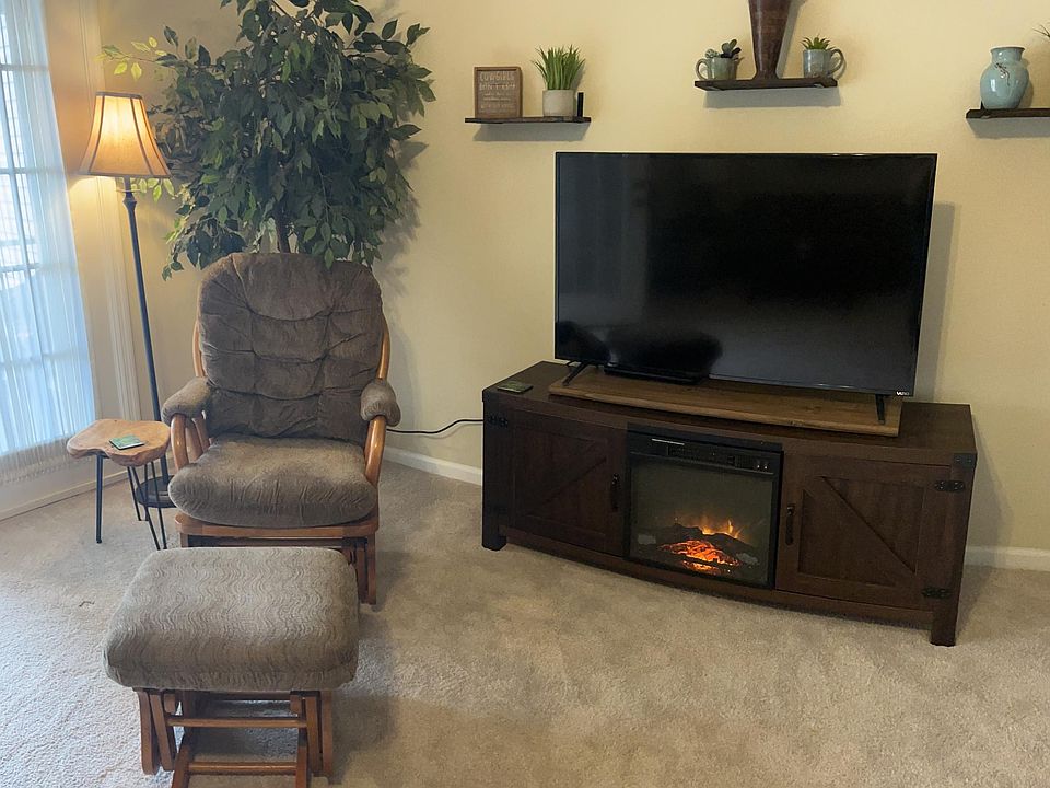 Living room with electric fireplace