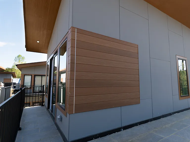 L shape deck on second floor