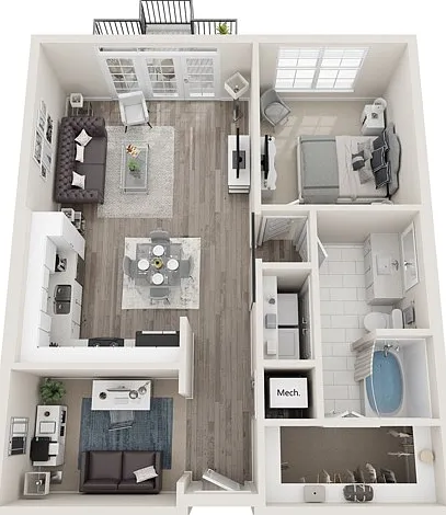 The Tiffany, One Bedroom, 865-893 sqft, Den, Full-Size Washer/Dryer, Patio/Balcony, Walk-in Closet The Tiffany, One Bedroom, 865-893 sqft, Den, Full-Size Washer/Dryer, Patio/Balcony, Walk-in Closet
